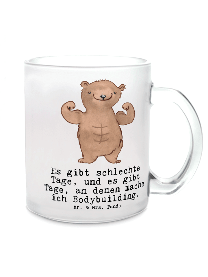 Kaffeetasse Bär Bodybuilding mit Spruch in Transparent