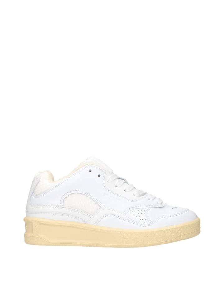 Weiß Leder Low Top Sneaker