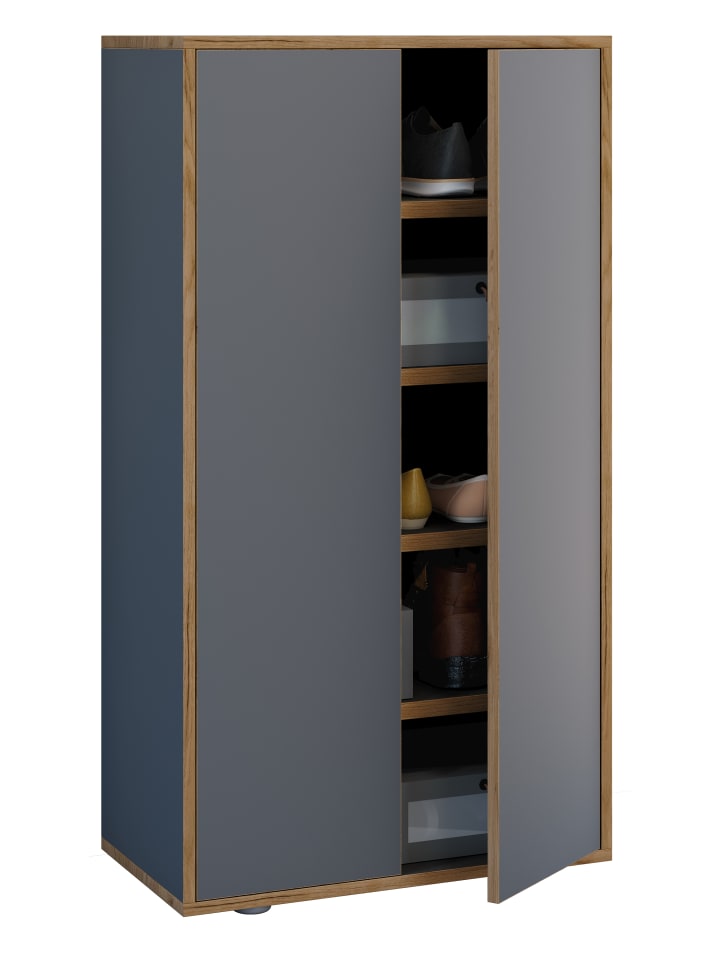 XL Holz Großer Schuhschrank Schuhkommode Salia B60 in Anthrazit