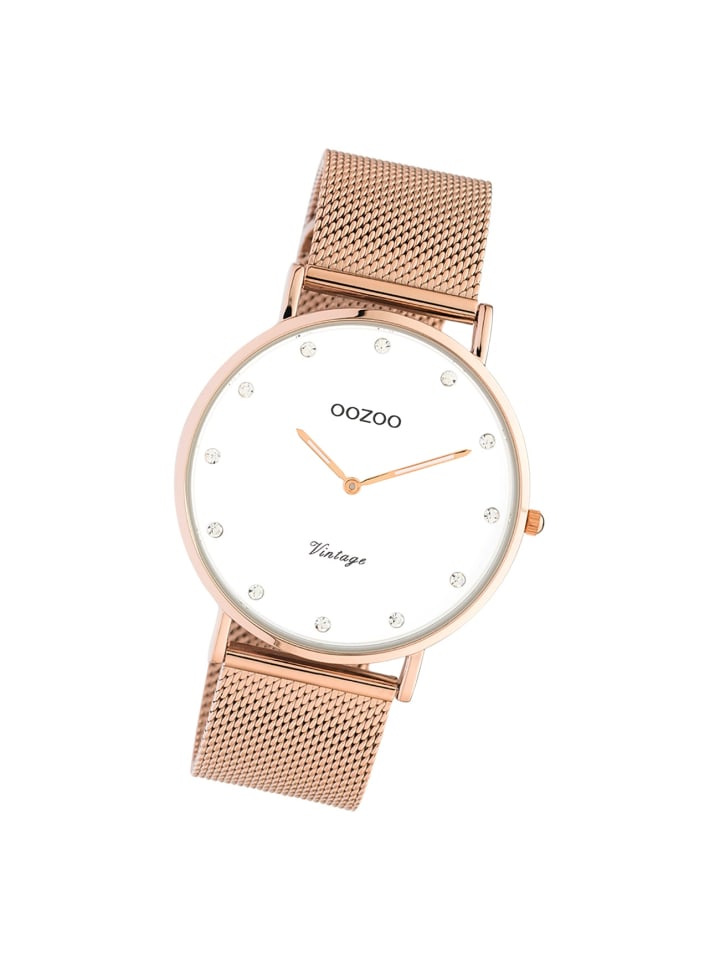 Analog-Armbanduhr Oozoo Vintage Series rosegold groß (ca. 40mm)