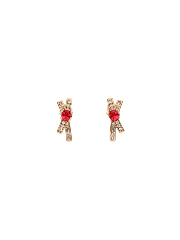 Women Earrings in Rose Gold Red