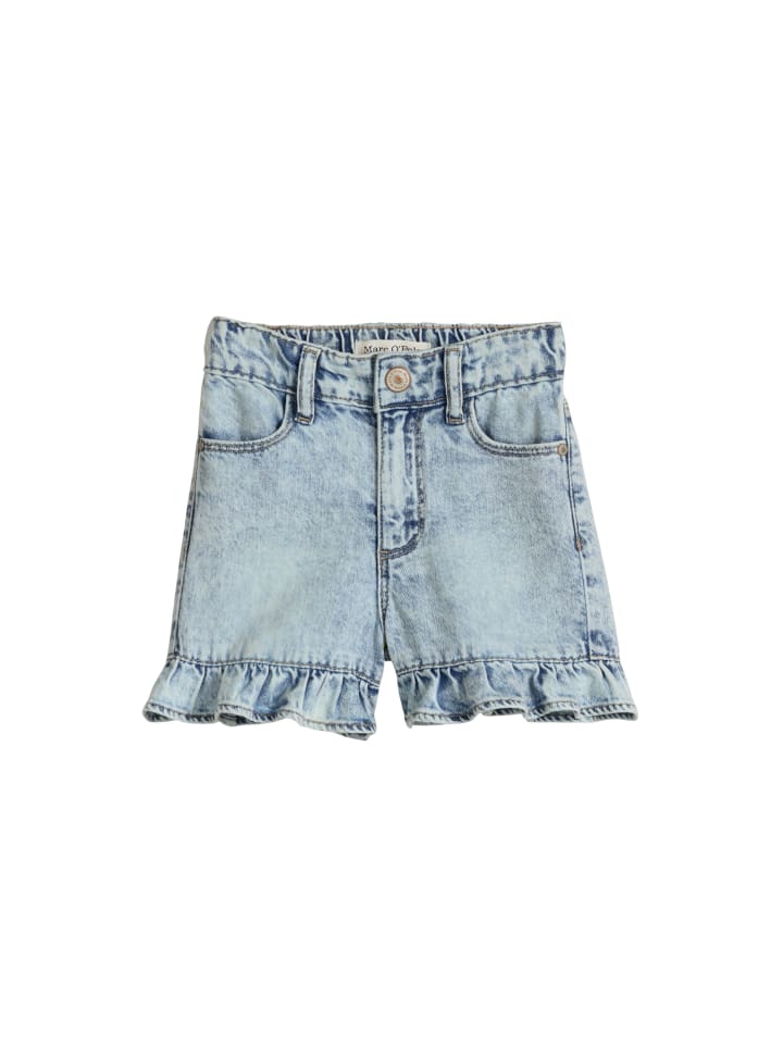 KIDS-GIRLS Jeansshorts in Mid Blue Denim
