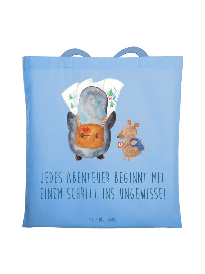 Jutebeutel Ungewissheit akzeptieren mit Spruch in Sky Blue