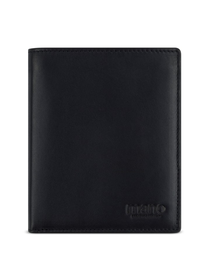 Don Andrea Geldbörse RFID Schutz Leder 10 cm schwarz