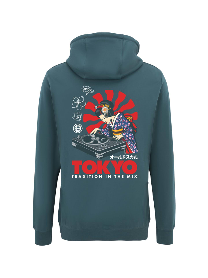 Sweatjacke Asian Neon DJane Logo Graphic in Dark Green