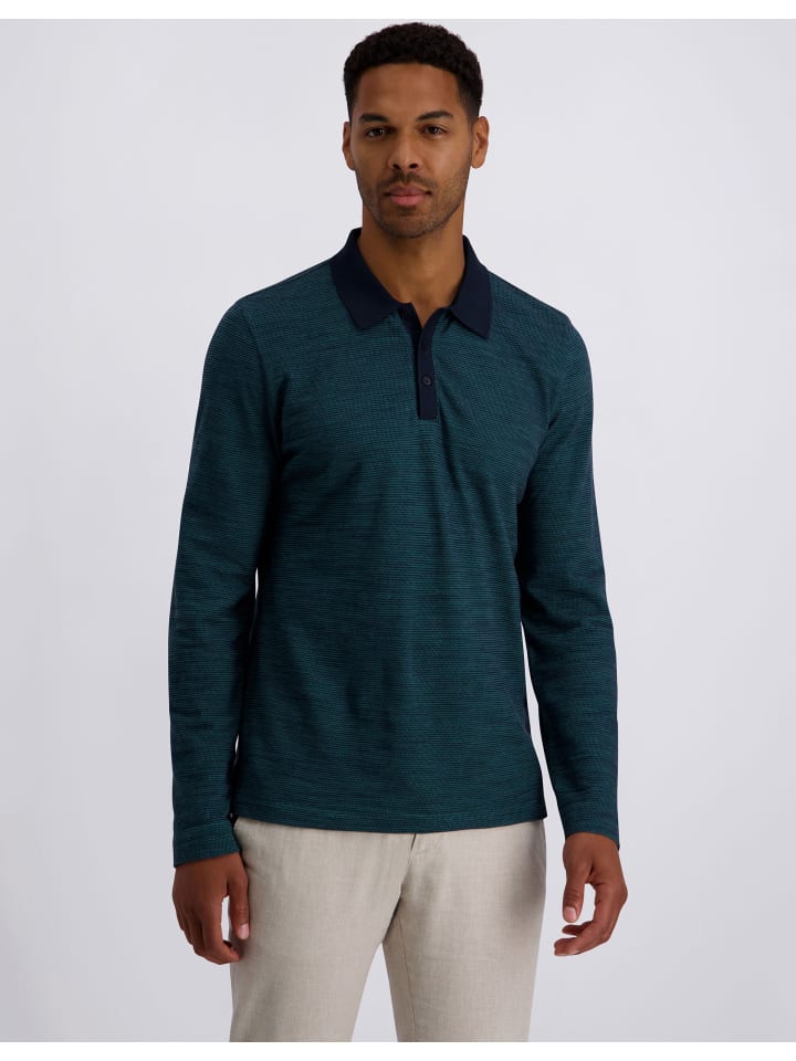 Langarm-Poloshirt in Mediterranea