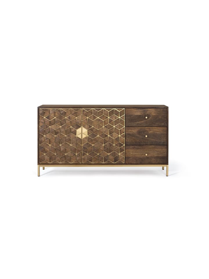 Sideboard aus Mangoholz und Metall in Brown