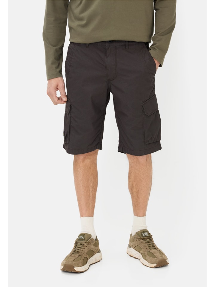 Cargoshorts aus reiner Baumwolle in Schwarz