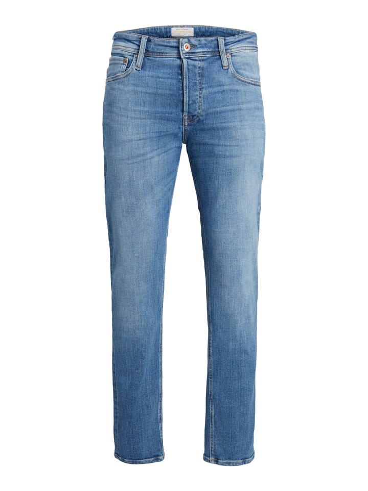 Tapered Fit Jeans in Blue Denim
