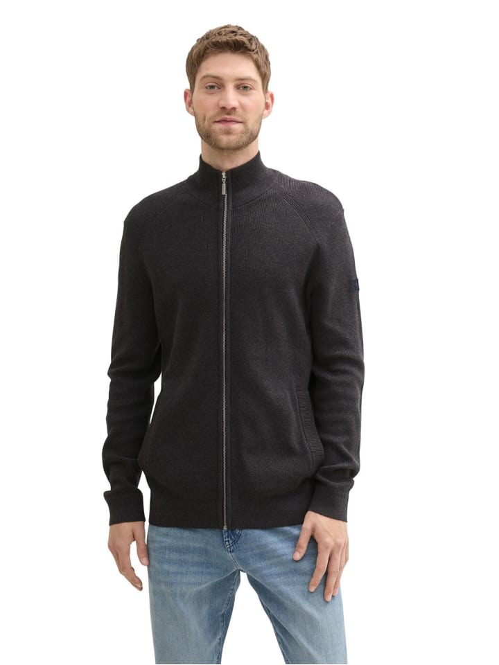 Strickjacke STRUCTURED KNIT in Grau