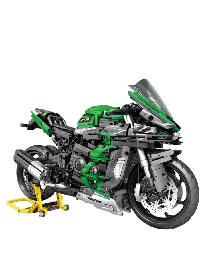 Reobrix 570 Motorrad 1:5 Klemmbaustein 2088 Teile ab 14 in Grün Schwarz