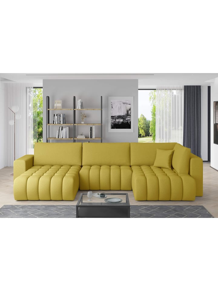 Bonita Recamiere Links in Gelb -  (L) 175 x (B) 350 x (H) 92 cm