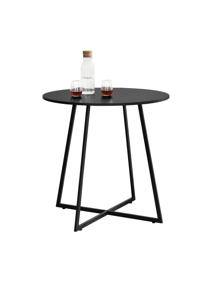 Küchentisch Vaggeryd in Schwarz (H)78cm (D)80cm