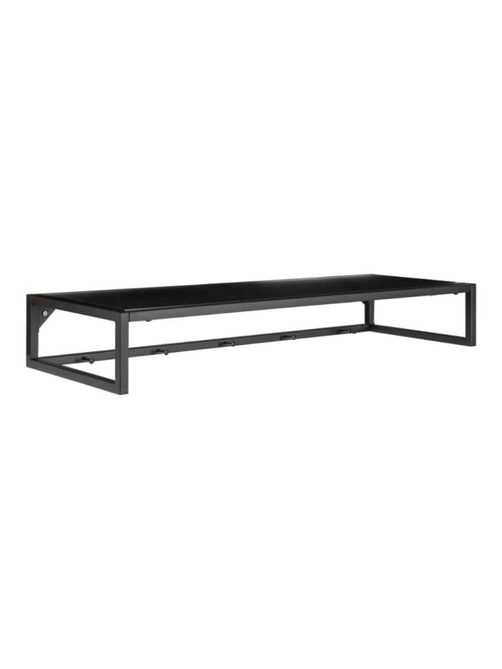 Garderobe VITA Schwarz mit 5 Haken und Hutablage 80x28 cm