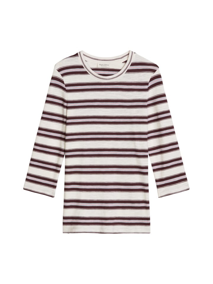 Gestreiftes T-Shirt regular in Medium Beige