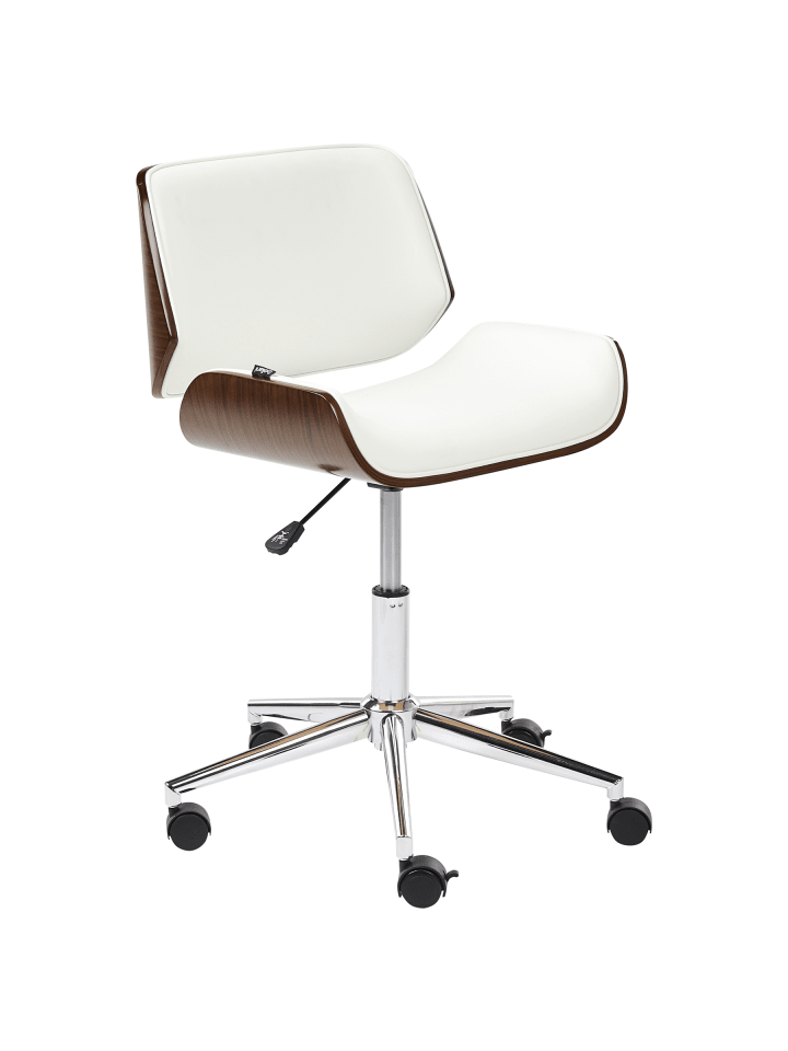Bürostuhl TOTOWA in Weiß/Braun/Silber - (W) 54 x (H) 77 x (L) 39 cm
