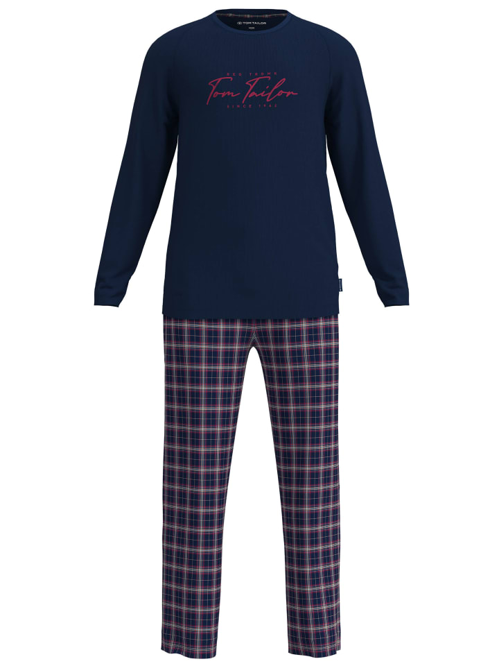 Pyjama Toledo in blau-dunkel-Karo
