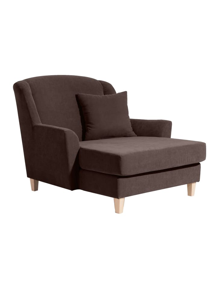 SESSEL XXL Karil Bezug Veloursstoff Buche natur / braun