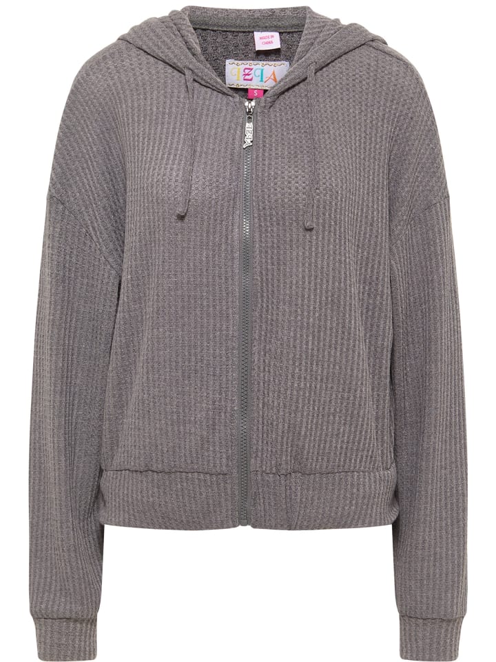 Damen Kapuzensweatjacke in Anthrazit