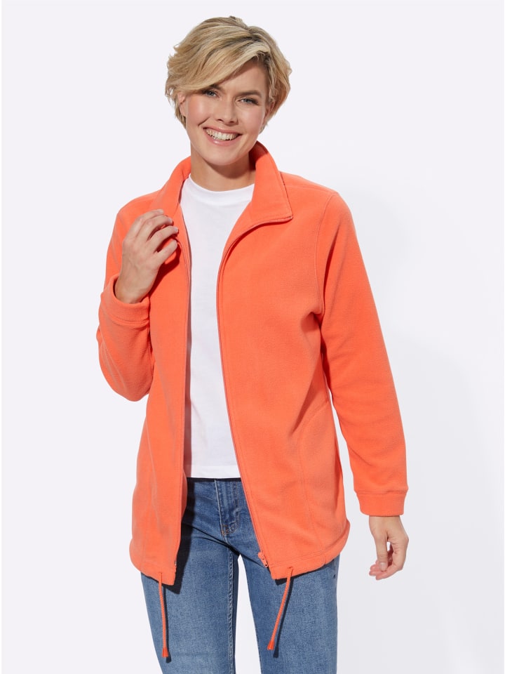 Fleece-Jacke in terrakotta