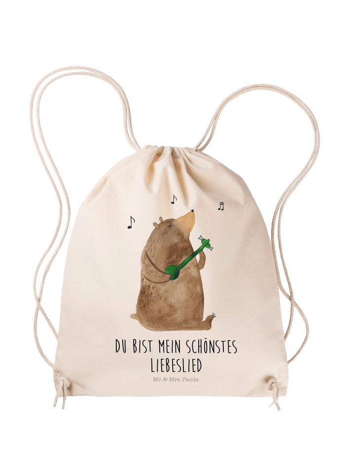 Beutel Bär Lied mit Spruch in Creme