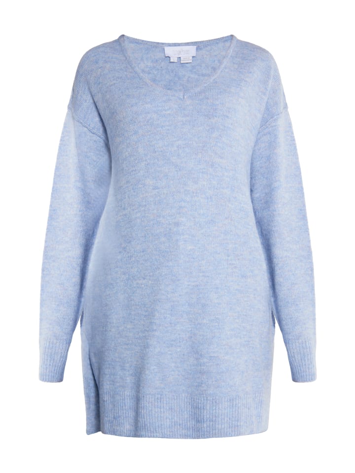 Damen Strickpullover in Blau Melange