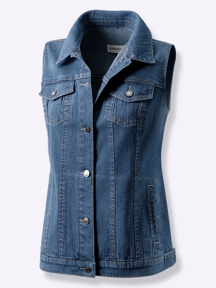 Jeans-Weste in blue-stone-washed