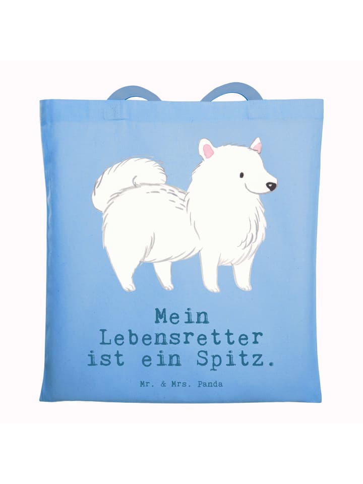 Umhängetasche Spitz Lebensretter mit Spruch in Sky Blue