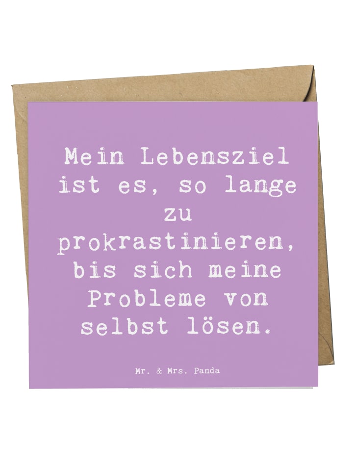 Klappkarte Spruch Lebensziele Prokrastination m... in Lavendeltraum