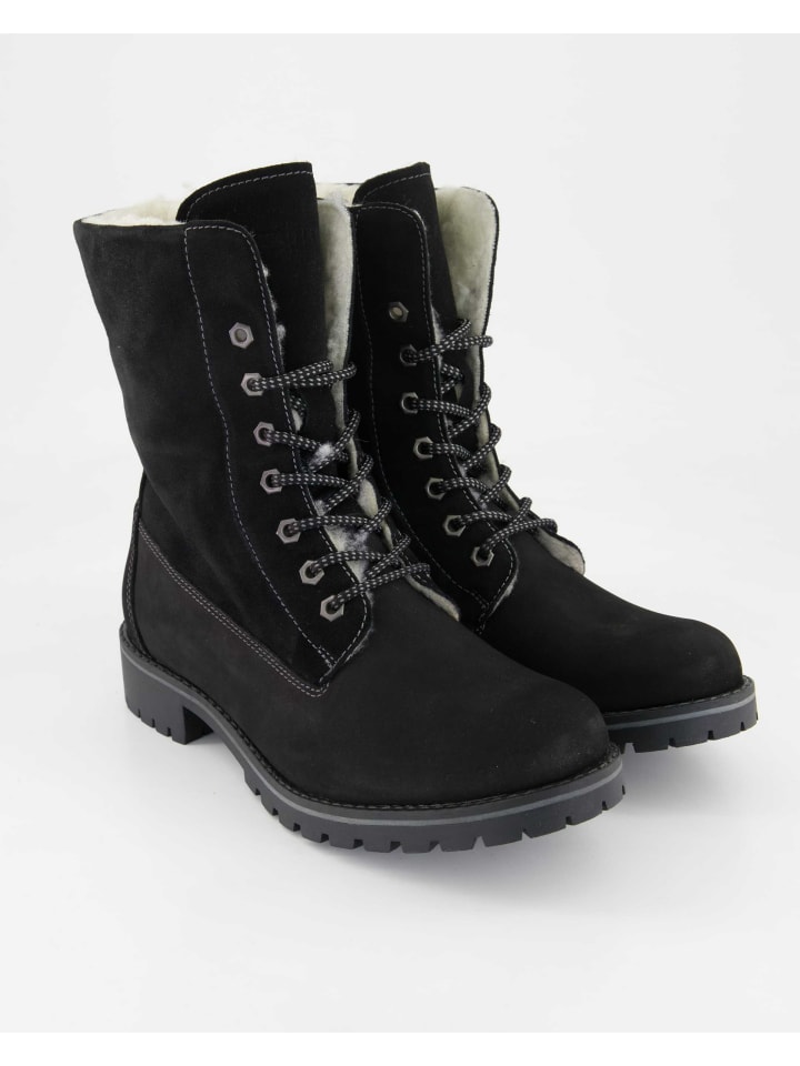 Schnürstiefeletten in Schwarz