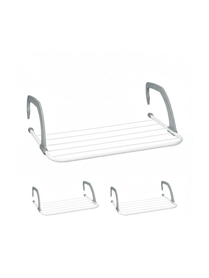 3 x Wäscheständer in Weiß/ Grau - (B)51 x (H)16 x (T)51 cm