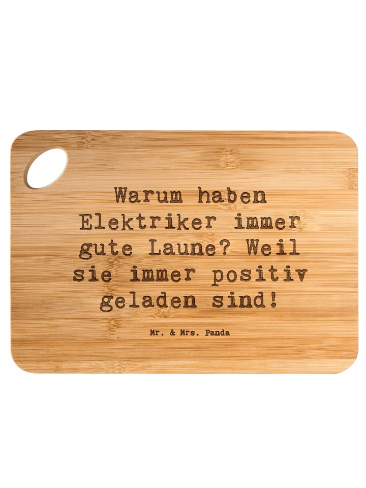 Snackbrett Spruch Positiver Elektriker mit Spruch in Braun