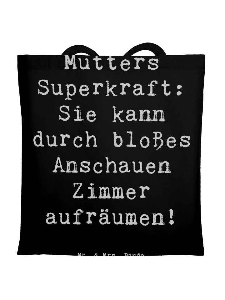 Tragetasche Mutters Magie mit Spruch in Schwarz