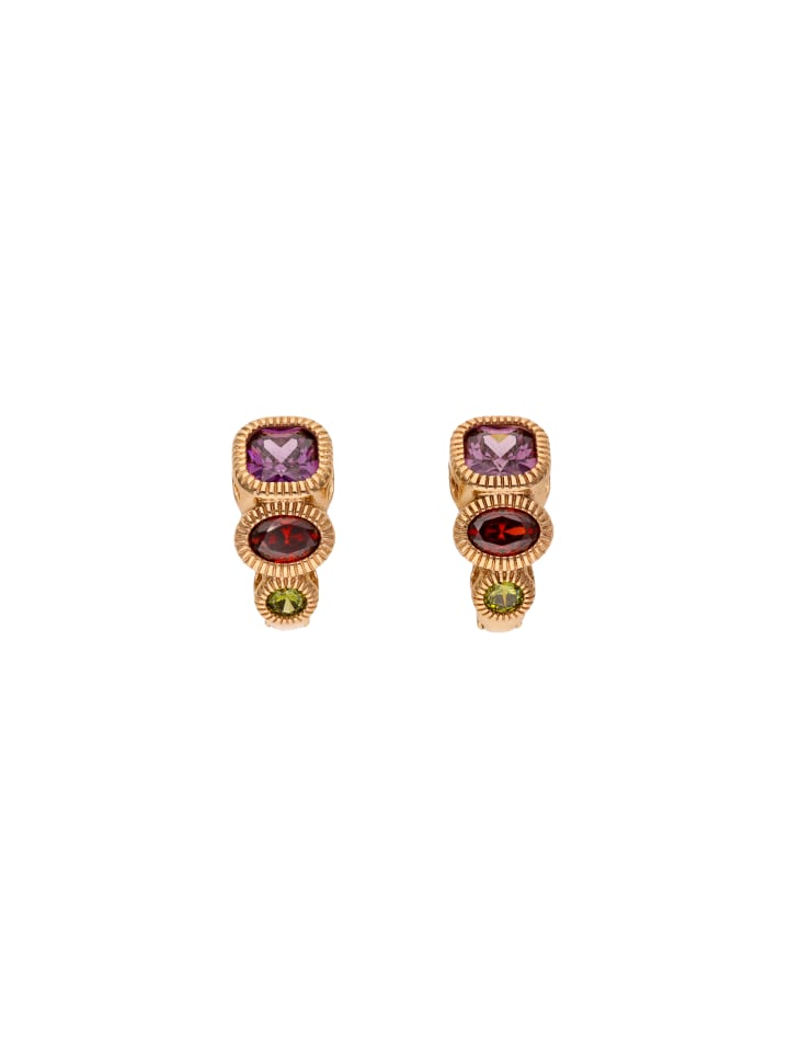Women Hoop Earrings in Rose Gold Multicolor