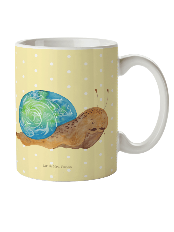 Tasse Schnecke Sir ohne Spruch in Gelb Pastell