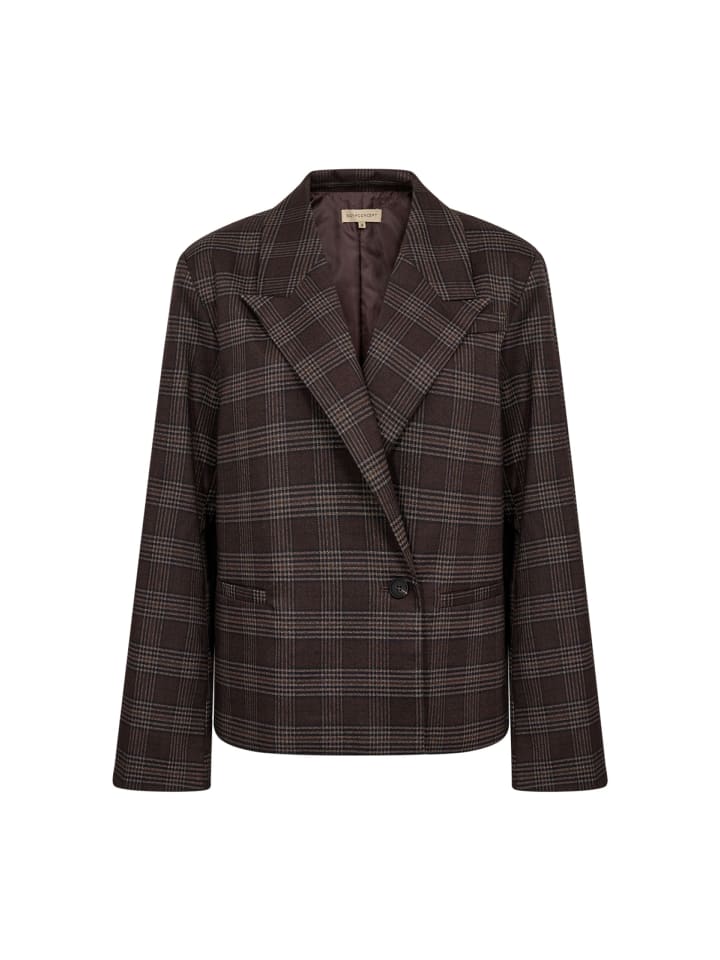 SC-JELINA 3 Blazer mit Karomuster in Chocolate Plum Combi
