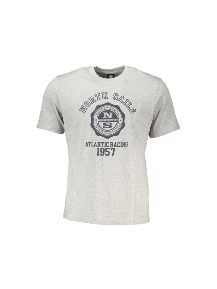 Grau Baumwolle Herren T-Shirt