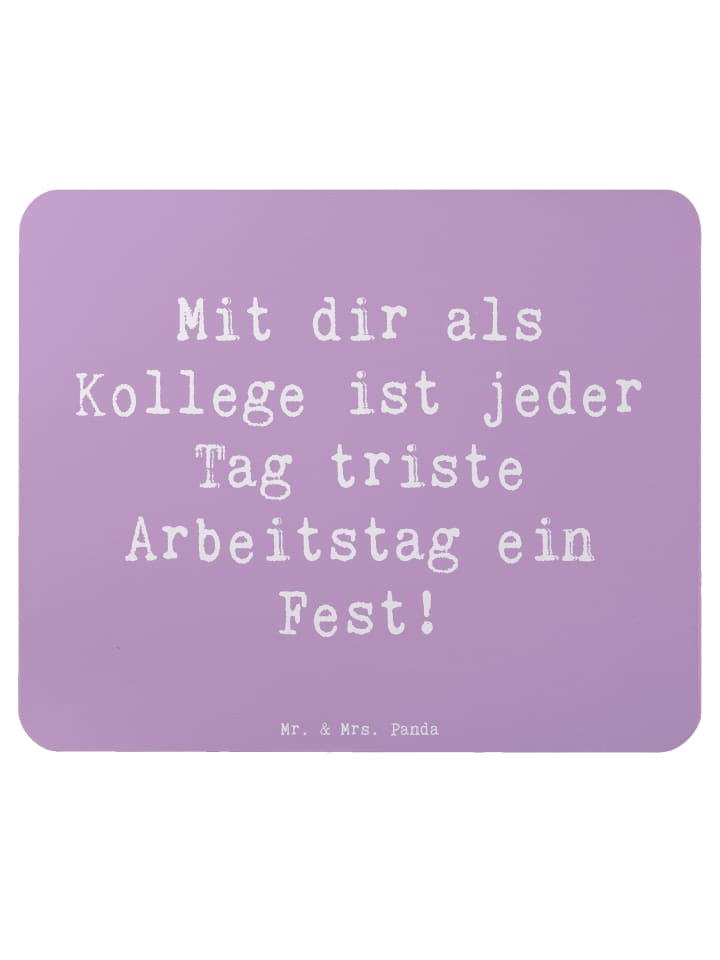 Mauspad Spruch Fest Kollege mit Spruch in Lavendeltraum