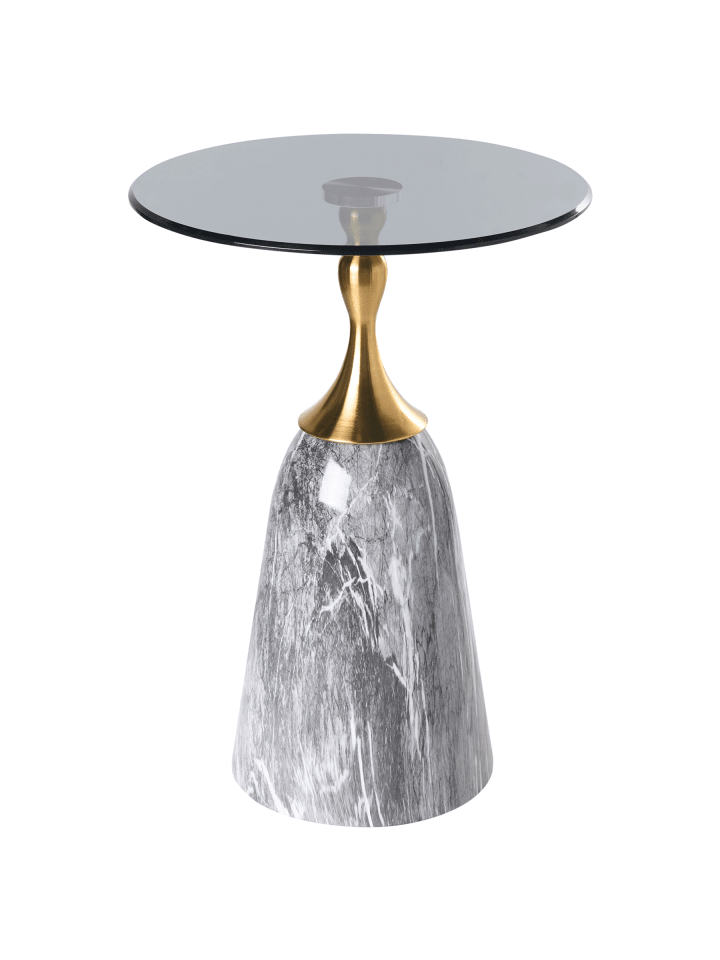 Beistelltisch CARTER in Grau/Gold - (W) 40 x (H) 55 x (L) 40 cm