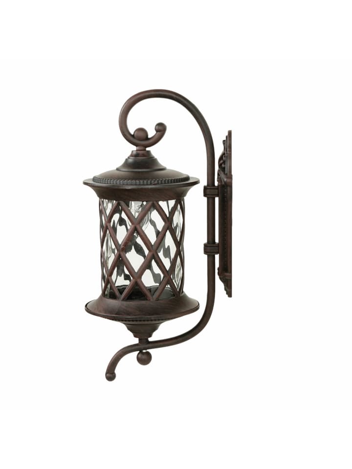 Außen Wandlampe (B)18 x (H)46 cm in Schwarz-Braun