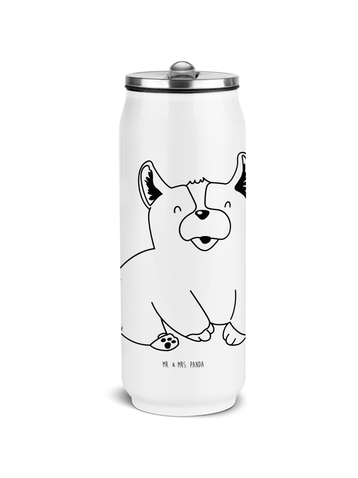 Sportflasche Corgie ohne Spruch in Weiß