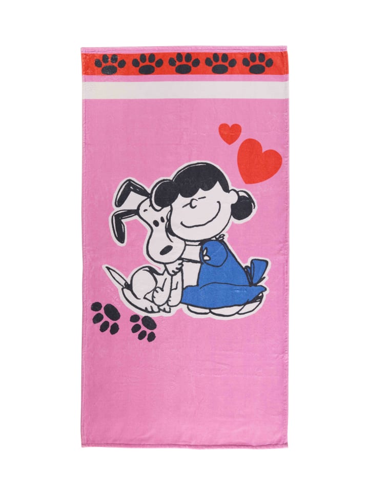 Strandtuch Peanuts Snoopy 70 x 140 cm in Rosa