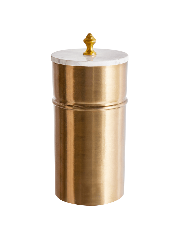 Bad-Kleinaufbewahrung ALMAY in Gold/Weiß - (W) 16 x (H) 36 x (L) 16 cm