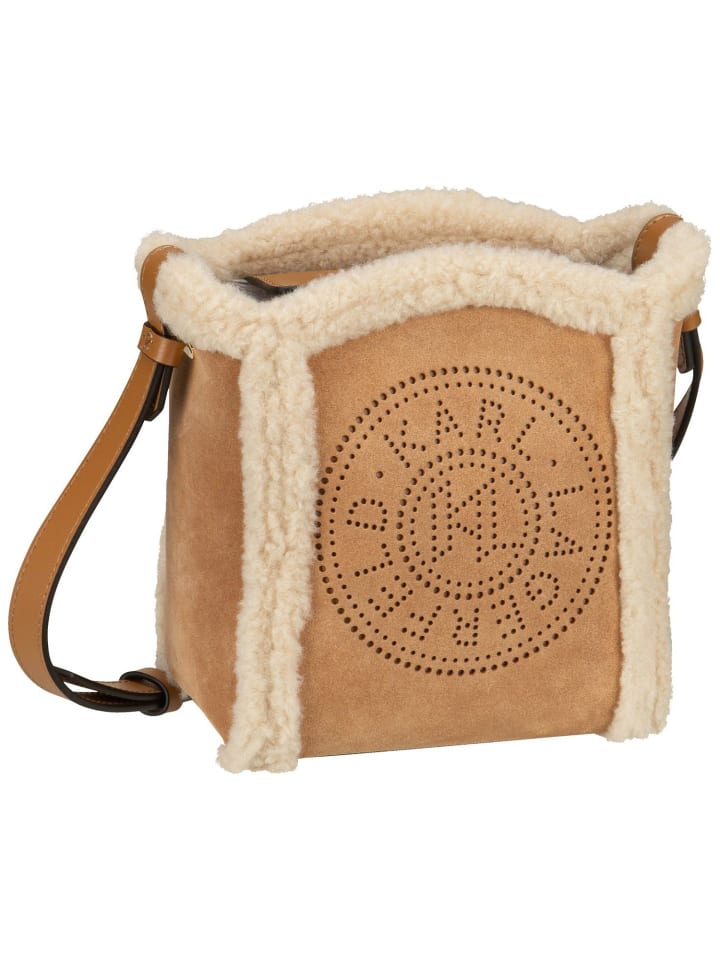 Umhängetasche K/Circle SM Bucket Shearling in Caramel