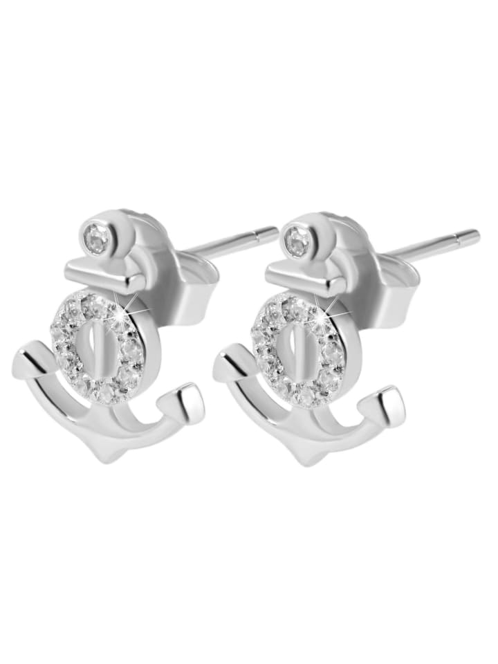 Damen Ohrringe – Ohrstecker aus 925 Silber mit Zirkonia in silber