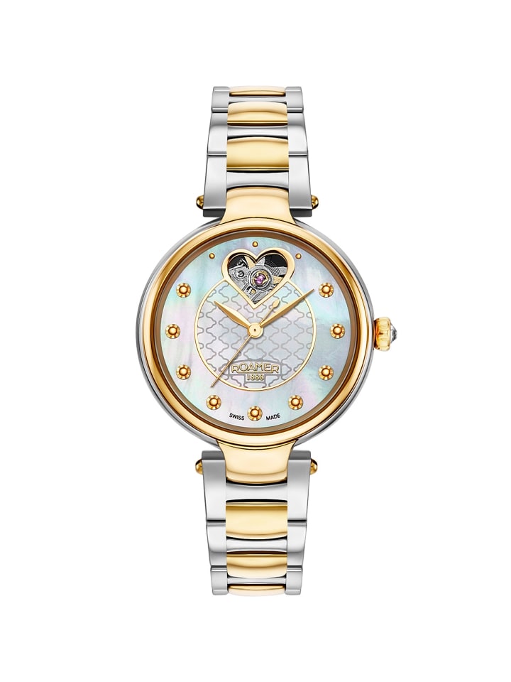 Schweizer Uhr Dreamline I goldfarben in weiß