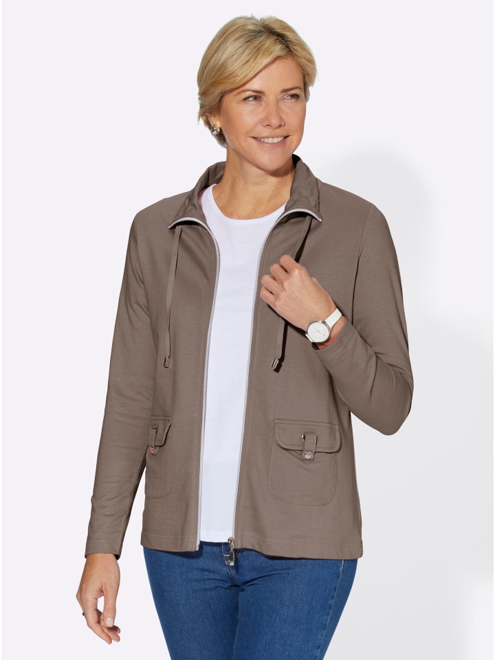 Shirtjacke in taupe
