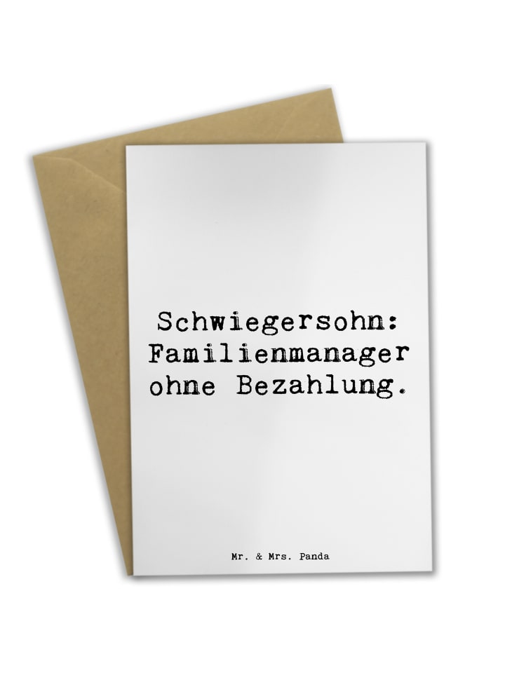 Grußkarte Schwiegersohn Manager mit Spruch in Weiß