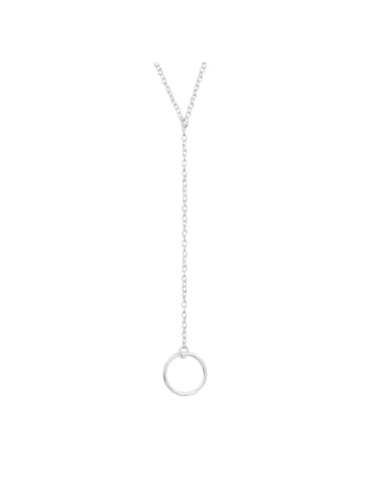 Kette mit Anhänger Y-Design Kreis in 925 Sterling Silber in silber
