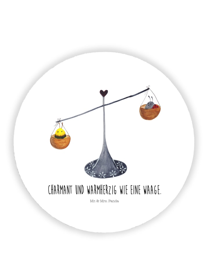 Magnet Sternzeichen Waage mit Spruch in Weiß